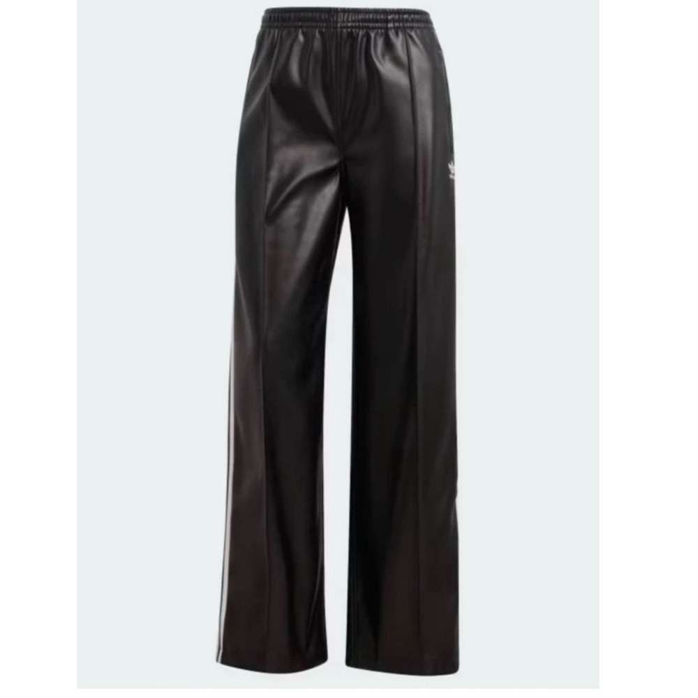 Adidas Originals Firebird P Pant Faux Leather Black Wide Leg IY7245 Womens XS - Picture 3 of 7